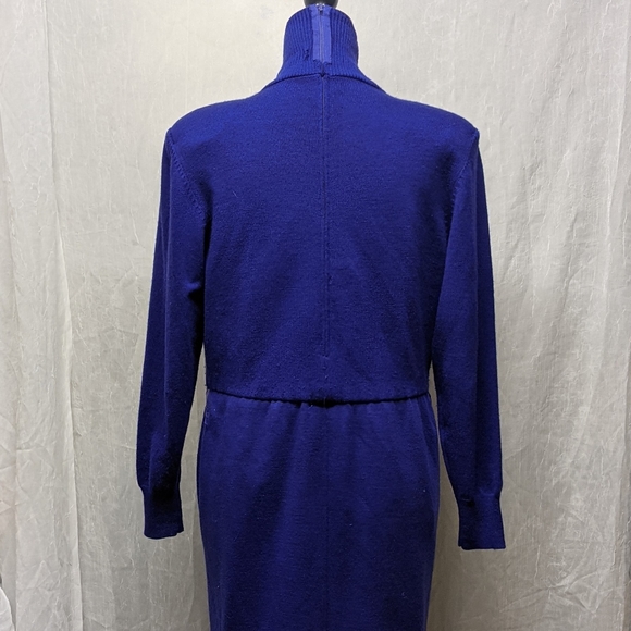100% Wool Dress by Ciao gorgeous vintage early 1990's size 12 zip at back - Picture 3 of 16